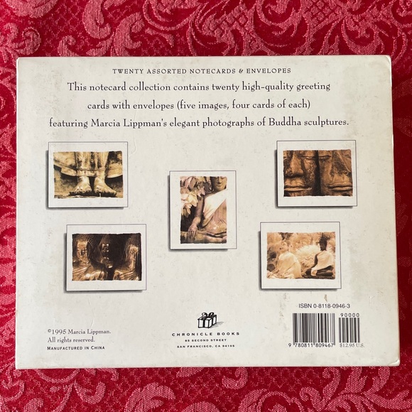 BUDDHA 20 Assorted Notecards & Envelopes Marcia Lippman Chronical Books - Picture 3 of 3